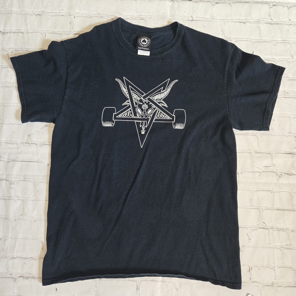 Thrasher Shirt Men's M Black Pentagram Goat Skateboard Graphic Tee Grunge Goth